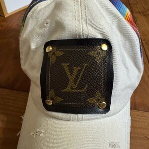 Louis Vuitton Upcycled Beige Cap with Multicolor Pattern